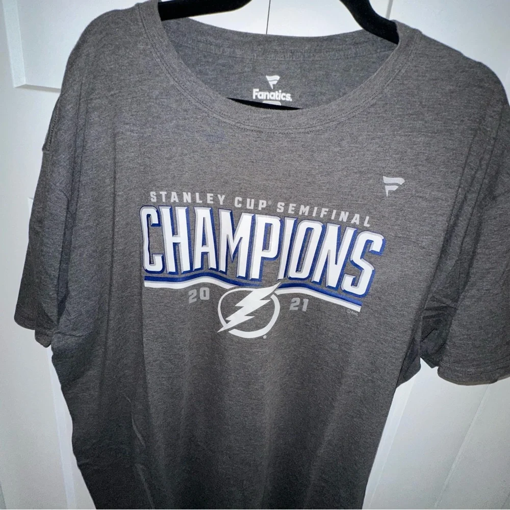 Bundle - 3 Lightning Shirts - Blue, White, and Gray Hockey T-Shirts - Picture 3 of 10